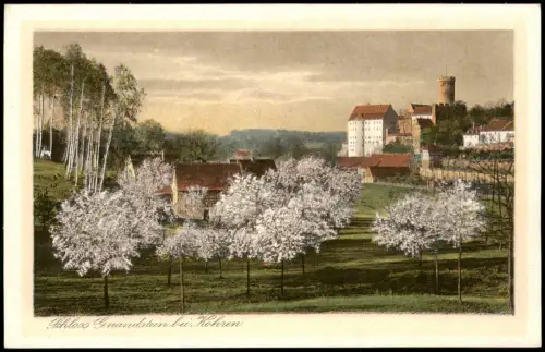 Gnandstein-Kohren-Sahlis blühende Obstbäume Gehöft Burg Gnandstein 1925
