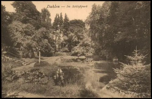 Ansichtskarte Dahlen Anlagen im Schlosspark 1920