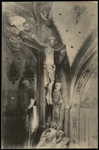 Ansichtskarte Wechselburg Schlosskirche - Kreuzgruppe, Decke 1922
