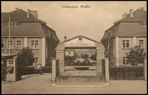 Ansichtskarte Meißen Polizeischule Eingang 1922