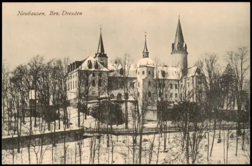Ansichtskarte Neuhausen (Erzgebirge) Schloss im Winter 1914