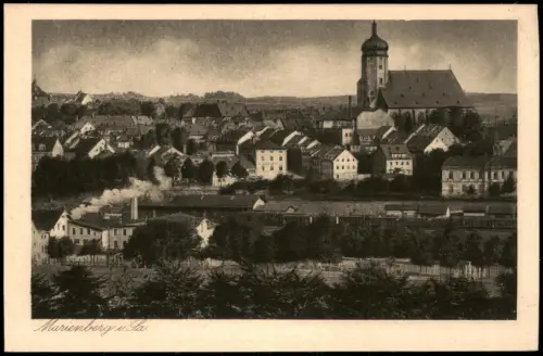 Ansichtskarte Marienberg im Erzgebirge Stadt und Bahnhof 1928