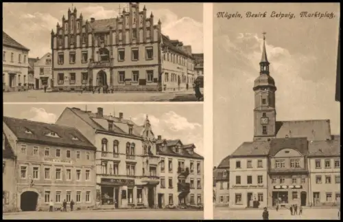 Ansichtskarte Mügeln 3 Bild Marktplatz 1922