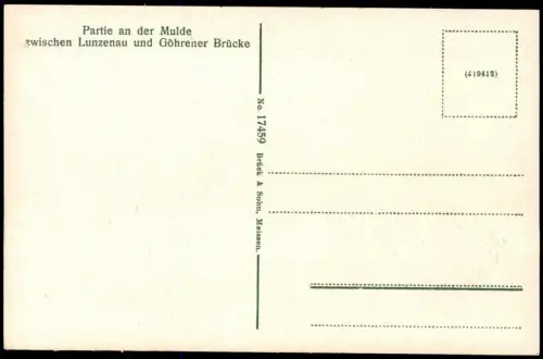 Ansichtskarte Rochsburg-Lunzenau Partie an der Mulde 1915