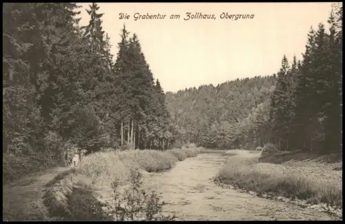 Ansichtskarte Obergruna-Großschirma Die Grabentur am Zollhaus 1913