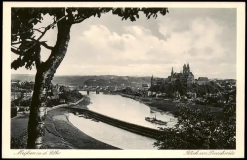 Ansichtskarte Meißen Hafen - Blick von Proschwitz 1927