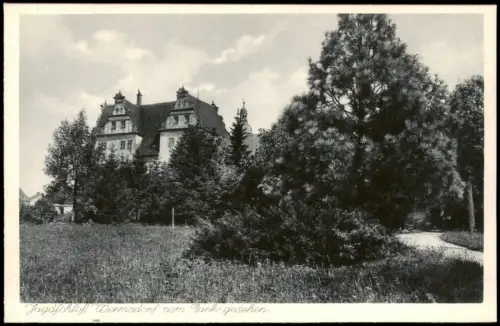 Ansichtskarte Wermsdorf Jagdschloss vom Park gesehen 1927