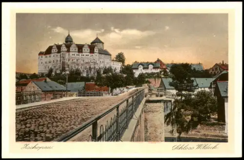 Ansichtskarte Zschopau Straßenpartie Schloss Wildeck 1926