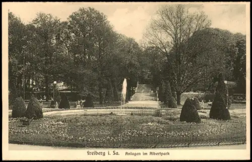 Ansichtskarte Freiberg (Sachsen) Albertpark Anlagen 1926