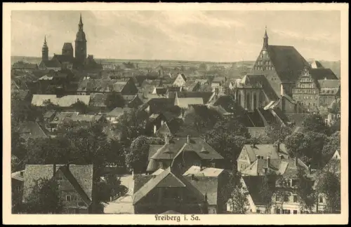 Ansichtskarte Freiberg (Sachsen) Blick über die Stadt 1926
