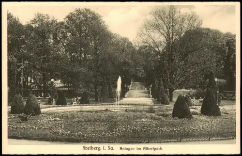 Ansichtskarte Freiberg (Sachsen) Albertpark Anlagen 1926