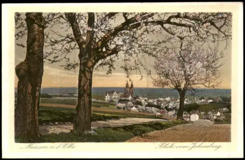 Ansichtskarte Meißen Blick von Jahnaberg - Baumblüte 1926