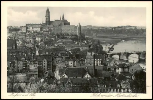 Ansichtskarte Meißen Blick von der Martinskirche 1929