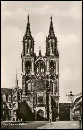 Ansichtskarte Meißen Straßenpartie am Dom Fotokarte 1926