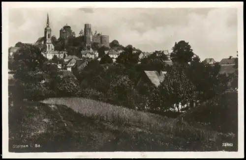 Ansichtskarte Stolpen Stadtpartie - Fotokarte 1928