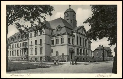 Ansichtskarte Marienberg im Erzgebirge Partie am Amtsgericht 1926