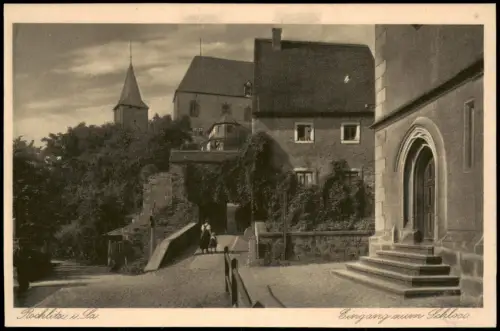 Ansichtskarte Rochlitz Partie am Schloß 1928