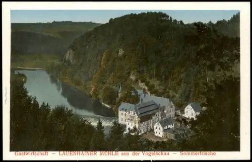 Lauenhain-Mittweida Gastwirtschaft LAUENHAINER MUHLE aus der Vogelschau 1926