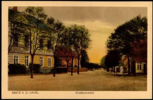 Deetz (Havel)-Groß Kreutz (Havel) Straßen Ansicht im Dorf-Zentrum 1910