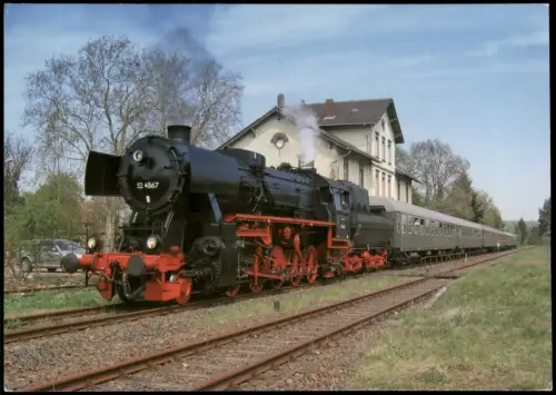 Ansichtskarte  Dampflokomotive 52 4867 Bahnhof Marnheim 1996
