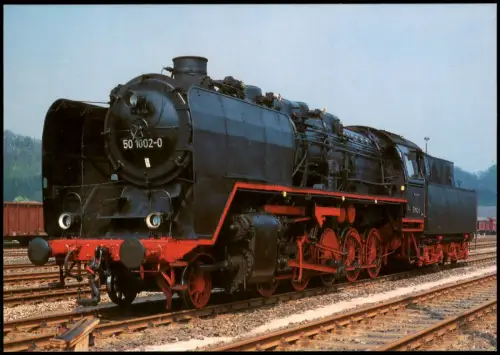 Ansichtskarte  Dampflokomotive 50 1002-0 in Nossen 1996