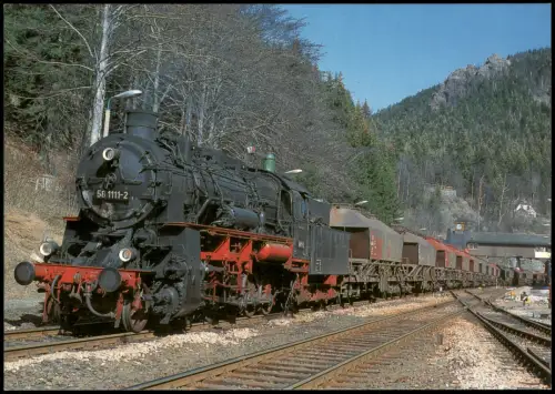 Ansichtskarte  Dampf-Güterzuglokomotive Kali-Leerzug Oberhof 1997