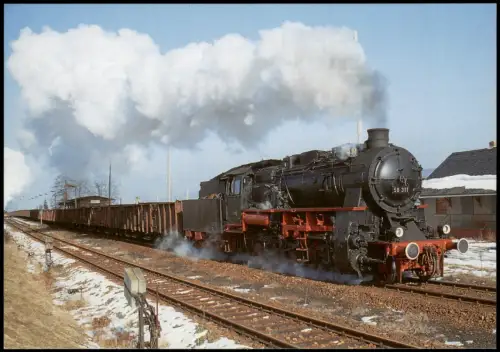Ansichtskarte  Dampflokomotive Bahnhof Martinsroda 1997