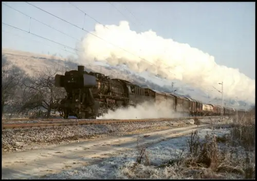 Ansichtskarte  Dampf-Güterzuglokomotive 051 795-3 b. Sachsenflur 1997