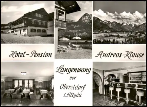 Ansichtskarte Langenwang (Allgäu) Mehrbild Hotel Pension Andreas Klause 1971