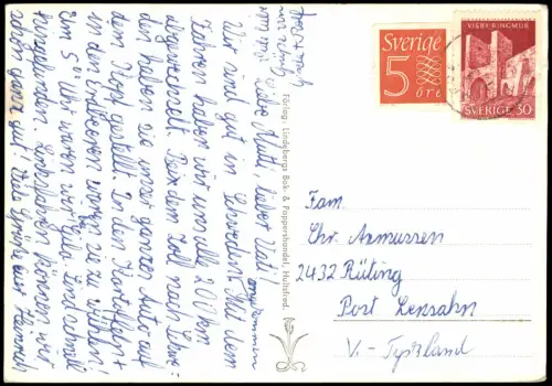 Postcard Hultsfred Luftbild Fliegeraufnahme 1971  Schweden Servige