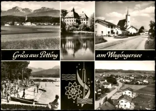 Ansichtskarte Petting Wagingersee Luftbild Straße Bad 1965