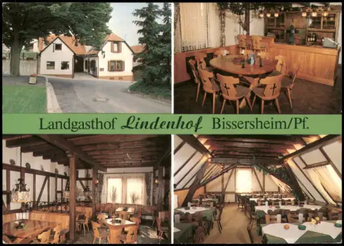 Ansichtskarte Bissersheim Landgasthof Lindenhof 4 Bild Pfalz 1981