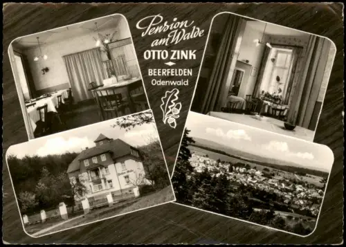 Ansichtskarte Beerfelden (Odenwald) 4 Bild Pension am Walde 1964