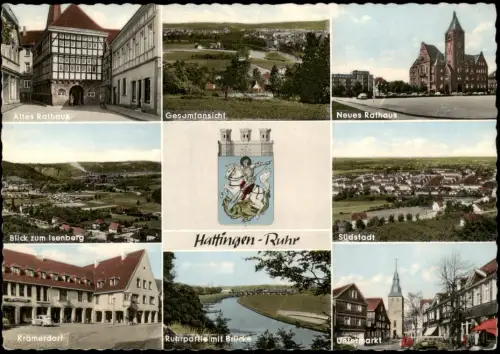 Ansichtskarte Hattingen Südstadt Isenberg Markt uvm 1971