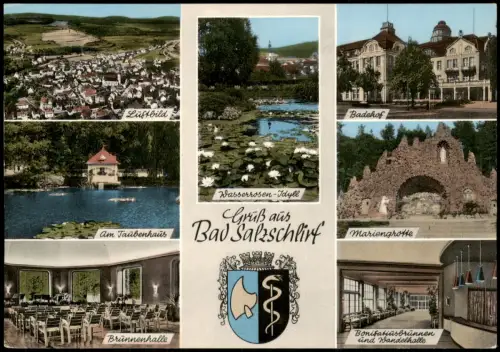 Ansichtskarte Bad Salzschlirf MB: Wandelhalle Luftbild Brunnenhalle 1971