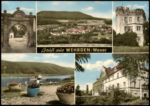 Wehrden Weser-Beverungen Umland-Ansichten  Schloss (Mehrbild-Gruss-Karte) 1970