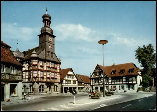 Ansichtskarte Lorsch Marktplatz mit Rathaus 1972