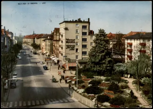 Ansichtskarte Rastatt Bahnhofstraße 1964