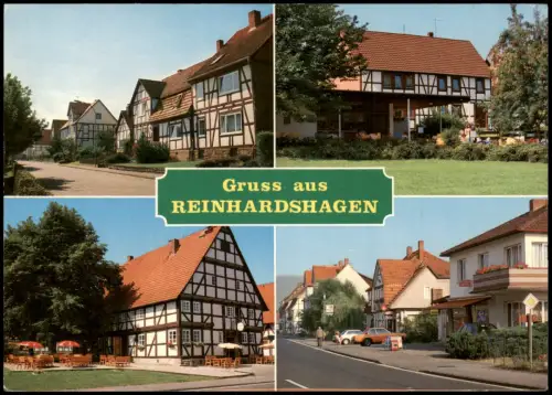 Ansichtskarte Reinhardshagen 4 Bild Fachwerkhäuser Straße 1981