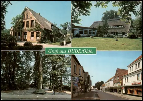 Ansichtskarte Hude (Oldb) Straße Park Häuser 1976