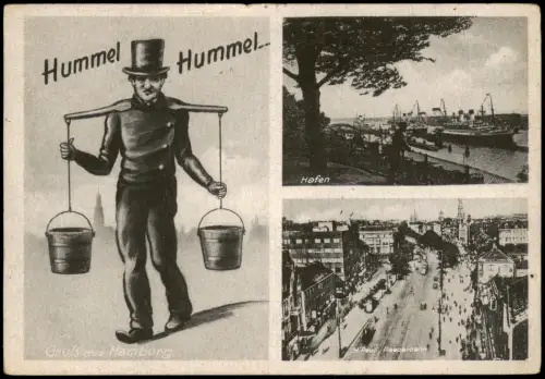 Ansichtskarte Hamburg Hamburger Originale Hummel Hummel Hafen 1935