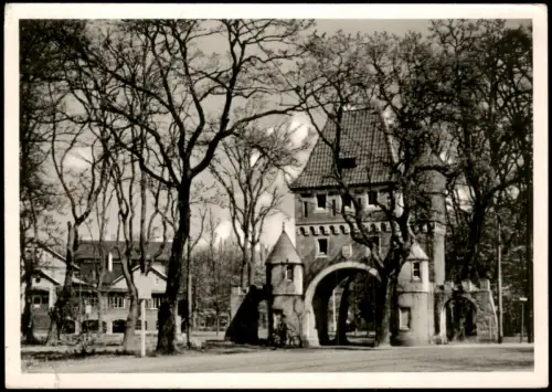 Ansichtskarte Lehe-Bremerhaven Speckenbütteler Park Parktor 1952