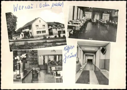 Ansichtskarte Wersau Gasthaus zum Kühlen Grund 4 Bild Saal 1964