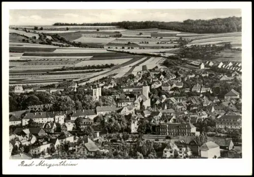 Ansichtskarte Bad Mergentheim Blick über die Stadt auf die Felder 1961