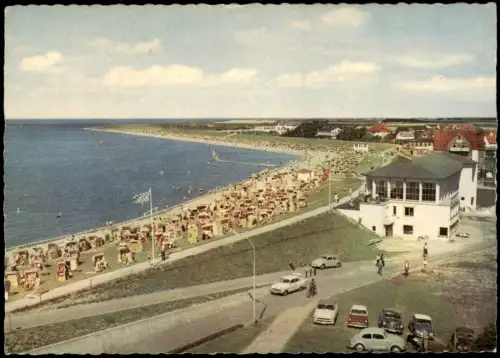 Ansichtskarte Büsum Blick zum Strand Strandhalle 1968