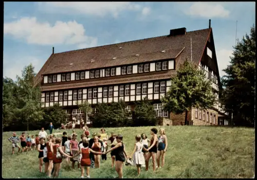 Ansichtskarte Sieker-Bielefeld Kinder vor der Jugendherberge 1973