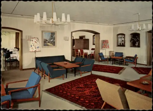 Ansichtskarte Bad Pyrmont Hotel Bergkurpark Aufenthaltsraum 1972