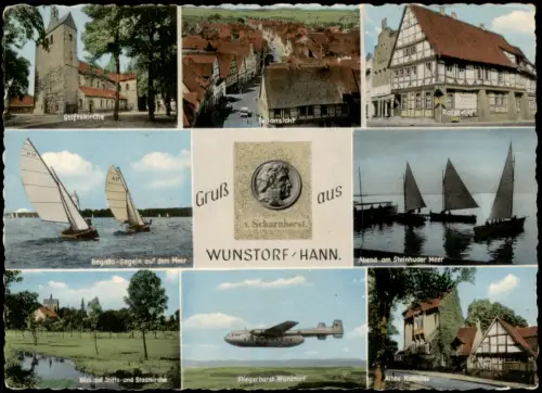 Ansichtskarte Wunstorf Mehrbild Flugzeug Fliegerhorst Regatta 1972