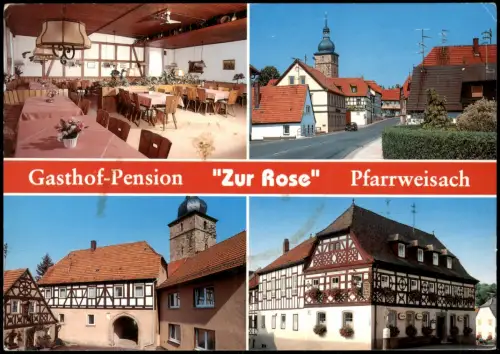 Ansichtskarte Pfarrweisach Gasthof-Pension Zur Rose 4 Bild 1992