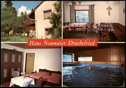 Ansichtskarte Drachselsried Haus Neumaier 4 Bild Innenansichten 1982
